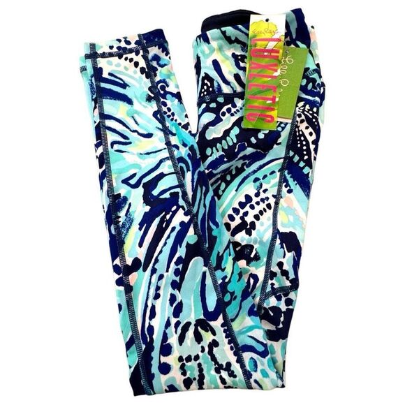 Lilly Pulitzer Luxletic Weekender Legging Crash the Bash in Bright Blue XXS NWT - Picture 1 of 10